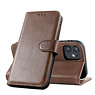 BAOHU Klassiek Design Echt Lederen Telefoonhoesje iPhone 12 Mini - Mocca