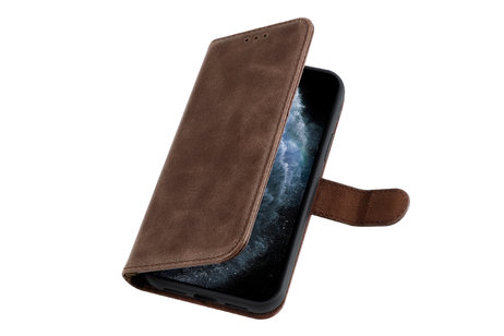 BAOHU Klassiek Design - Echt Lederen Hoesje - Book Case Portemonnee Telefoonhoesje - Geschikt voor iPhone 12 Mini - Mocca