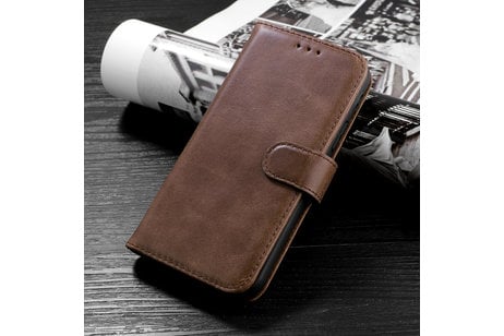 BAOHU Klassiek Design - Echt Lederen Hoesje - Book Case Portemonnee Telefoonhoesje - Geschikt voor iPhone 12 Mini - Mocca