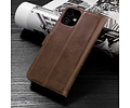 BAOHU Klassiek Design - Echt Lederen Hoesje - Book Case Portemonnee Telefoonhoesje - Geschikt voor iPhone 12 Mini - Mocca