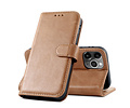 BAOHU Klassiek Design - Echt Lederen Hoesje - Book Case Portemonnee Telefoonhoesje - Geschikt voor iPhone 12 Pro Max - Cognac