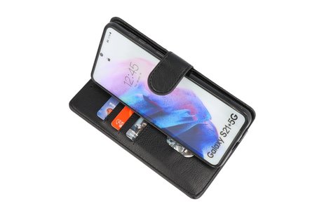 BAOHU Hoesje Geschikt voor de Samsung Galaxy S21 Plus - Kaarthouder Book Case Telefoonhoesje - Zwart