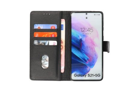 BAOHU Hoesje Geschikt voor de Samsung Galaxy S21 Plus - Kaarthouder Book Case Telefoonhoesje - Zwart