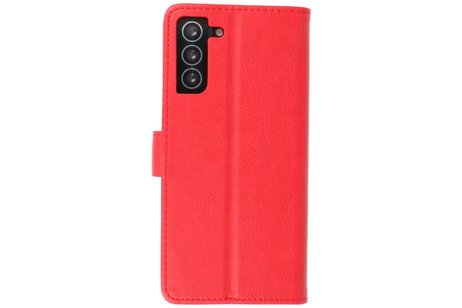 BAOHU Hoesje Geschikt voor de Samsung Galaxy S21 Plus - Kaarthouder Book Case Telefoonhoesje - Rood