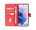 BAOHU Hoesje Geschikt voor de Samsung Galaxy S21 Plus - Kaarthouder Book Case Telefoonhoesje - Rood