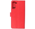 BAOHU Hoesje Geschikt voor de Samsung Galaxy S21 Plus - Kaarthouder Book Case Telefoonhoesje - Rood