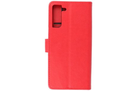 BAOHU Hoesje Geschikt voor de Samsung Galaxy S21 Plus - Kaarthouder Book Case Telefoonhoesje - Rood