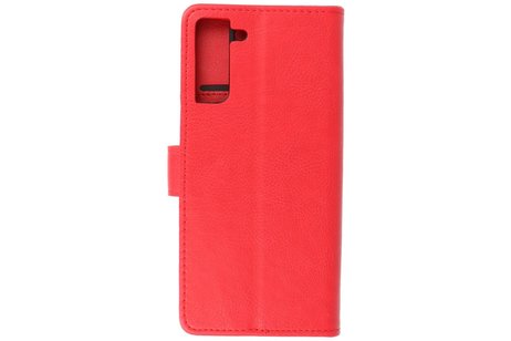 Hoesje Geschikt voor de Samsung Galaxy S21 Plus - Kaarthouder Book Case Telefoonhoesje - Rood