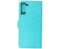 BAOHU Hoesje Geschikt voor de Samsung Galaxy S21 Plus - Kaarthouder Book Case Telefoonhoesje - Groen