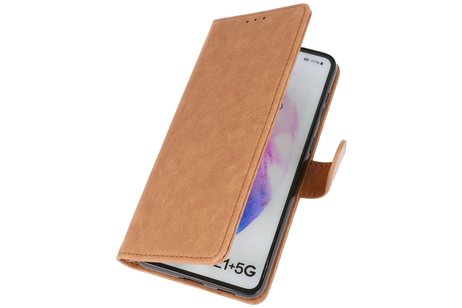 BAOHU Hoesje Geschikt voor de Samsung Galaxy S21 Plus - Kaarthouder Book Case Telefoonhoesje - Bruin