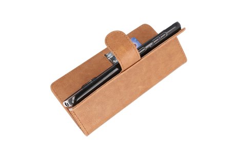 BAOHU Hoesje Geschikt voor de Samsung Galaxy S21 Plus - Kaarthouder Book Case Telefoonhoesje - Bruin