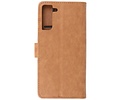 BAOHU Hoesje Geschikt voor de Samsung Galaxy S21 Plus - Kaarthouder Book Case Telefoonhoesje - Bruin