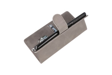 BAOHU Hoesje Geschikt voor de Samsung Galaxy S21 Plus - Kaarthouder Book Case Telefoonhoesje - Grijs