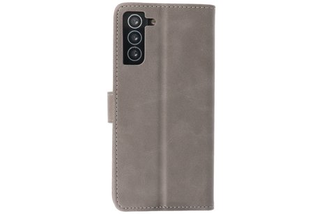 BAOHU Hoesje Geschikt voor de Samsung Galaxy S21 Plus - Kaarthouder Book Case Telefoonhoesje - Grijs