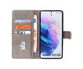 BAOHU Hoesje Geschikt voor de Samsung Galaxy S21 Plus - Kaarthouder Book Case Telefoonhoesje - Grijs
