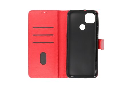 BAOHU Hoesje Geschikt voor de Motorola Moto G9 Power (2020) - Kaarthouder Book Case Telefoonhoesje - Rood