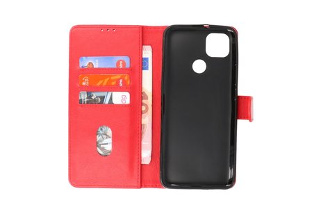 BAOHU Hoesje Geschikt voor de Motorola Moto G9 Power (2020) - Kaarthouder Book Case Telefoonhoesje - Rood