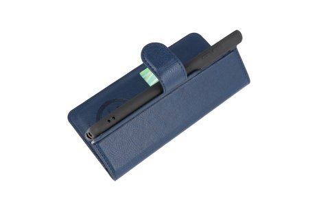 BAOHU KAIYUE - Luxe Portemonnee Hoesje - Pasjeshouder Telefoonhoesje - Wallet Case - Geschikt voor Samsung Galaxy S21 - Navy