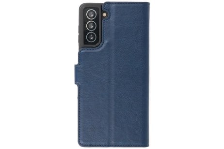 BAOHU KAIYUE - Luxe Portemonnee Hoesje - Pasjeshouder Telefoonhoesje - Wallet Case - Geschikt voor Samsung Galaxy S21 - Navy