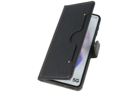 KAIYUE - Luxe Portemonnee Hoesje - Pasjeshouder Telefoonhoesje - Wallet Case - Geschikt voor Samsung Galaxy S21 - Zwart