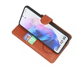 KAIYUE - Luxe Portemonnee Hoesje - Pasjeshouder Telefoonhoesje - Wallet Case - Geschikt voor Samsung Galaxy S21 - Bruin