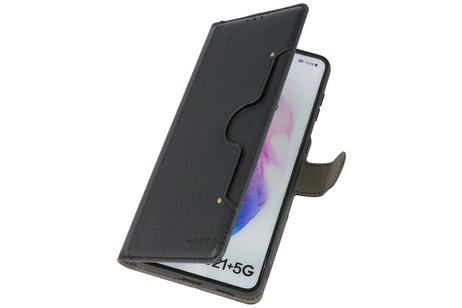 KAIYUE - Luxe Portemonnee Hoesje - Pasjeshouder Telefoonhoesje - Wallet Case - Geschikt voor Samsung Galaxy S21 Plus - Zwart