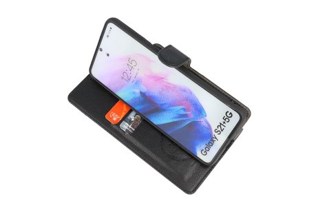 BAOHU KAIYUE - Luxe Portemonnee Hoesje - Pasjeshouder Telefoonhoesje - Wallet Case - Geschikt voor Samsung Galaxy S21 Plus - Zwart