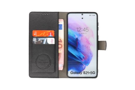 BAOHU KAIYUE - Luxe Portemonnee Hoesje - Pasjeshouder Telefoonhoesje - Wallet Case - Geschikt voor Samsung Galaxy S21 Plus - Zwart