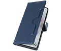 KAIYUE - Luxe Portemonnee Hoesje - Pasjeshouder Telefoonhoesje - Wallet Case - Geschikt voor Samsung Galaxy S21 Plus - Navy