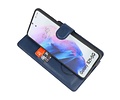 KAIYUE - Luxe Portemonnee Hoesje - Pasjeshouder Telefoonhoesje - Wallet Case - Geschikt voor Samsung Galaxy S21 Plus - Navy