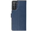 KAIYUE - Luxe Portemonnee Hoesje - Pasjeshouder Telefoonhoesje - Wallet Case - Geschikt voor Samsung Galaxy S21 Plus - Navy