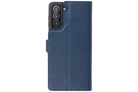 BAOHU KAIYUE - Luxe Portemonnee Hoesje - Pasjeshouder Telefoonhoesje - Wallet Case - Geschikt voor Samsung Galaxy S21 Plus - Navy