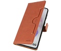 KAIYUE - Luxe Portemonnee Hoesje - Pasjeshouder Telefoonhoesje - Wallet Case - Geschikt voor Samsung Galaxy S21 Plus - Bruin