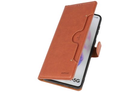 BAOHU KAIYUE - Luxe Portemonnee Hoesje - Pasjeshouder Telefoonhoesje - Wallet Case - Geschikt voor Samsung Galaxy S21 Plus - Bruin