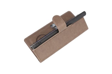 BAOHU KAIYUE - Luxe Portemonnee Hoesje - Pasjeshouder Telefoonhoesje - Wallet Case - Geschikt voor Samsung Galaxy S21 Plus - Grijs