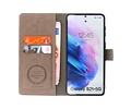 KAIYUE - Luxe Portemonnee Hoesje - Pasjeshouder Telefoonhoesje - Wallet Case - Geschikt voor Samsung Galaxy S21 Plus - Grijs