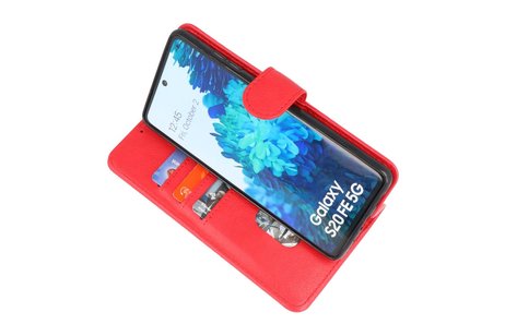 Hoesje Geschikt voor de Samsung Galaxy S20 FE - Kaarthouder Book Case Telefoonhoesje - Rood