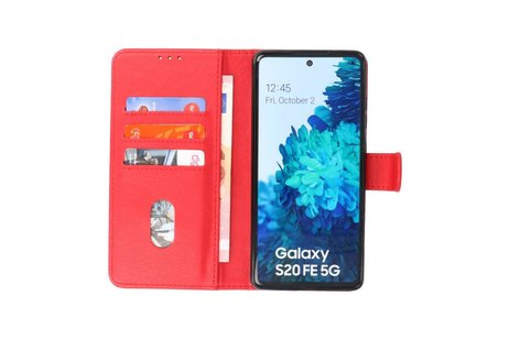 Hoesje Geschikt voor de Samsung Galaxy S20 FE - Kaarthouder Book Case Telefoonhoesje - Rood