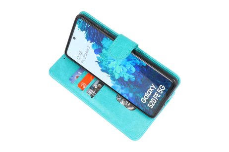 Hoesje Geschikt voor de Samsung Galaxy S20 FE - Kaarthouder Book Case Telefoonhoesje - Groen