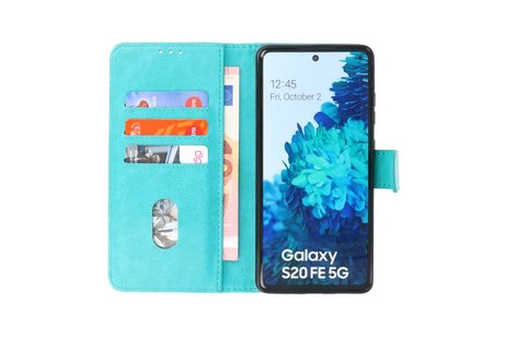 Hoesje Geschikt voor de Samsung Galaxy S20 FE - Kaarthouder Book Case Telefoonhoesje - Groen