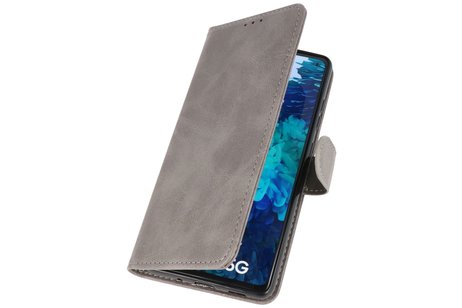 BAOHU Hoesje Geschikt voor de Samsung Galaxy S20 FE - Kaarthouder Book Case Telefoonhoesje - Grijs