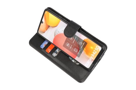 BAOHU Hoesje Geschikt voor Samsung Galaxy A42 5G - Kaarthouder Book Case Telefoonhoesje - Zwart