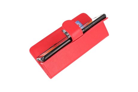 BAOHU Hoesje Geschikt voor Samsung Galaxy A42 5G - Kaarthouder Book Case Telefoonhoesje - Rood