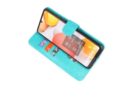 Samsung Galaxy A42 5G Hoesje Kaarthouder Book Case Telefoonhoesje Groen