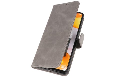 BAOHU Hoesje Geschikt voor Samsung Galaxy A42 5G - Kaarthouder Book Case Telefoonhoesje - Grijs