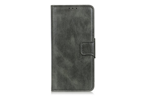 Zakelijke Book Case Telefoonhoesje - Portemonnee Hoesje - Pasjeshouder Wallet Case - Geschikt voor Samsung Galaxy S21 - Donker Groen