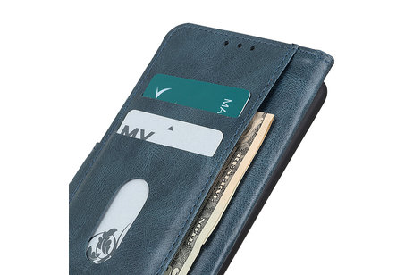 Zakelijke Book Case Telefoonhoesje - Portemonnee Hoesje - Pasjeshouder Wallet Case - Geschikt voor Samsung Galaxy A02s - Blauw