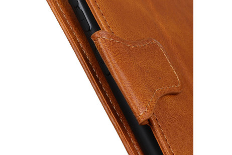 Zakelijke Book Case Telefoonhoesje - Portemonnee Hoesje - Pasjeshouder Wallet Case - Geschikt voor Samsung Galaxy A02s - Bruin