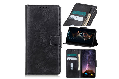 Zakelijke Book Case Telefoonhoesje - Portemonnee Hoesje - Pasjeshouder Wallet Case - Geschikt voor Samsung Galaxy A72 5G - Zwart