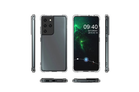 BAOHU Schokbestendig Back Cover Hoesje - Shockproof Telefoonhoesje -  Geschikt voor Samsung Galaxy S21 Ultra - Transparant